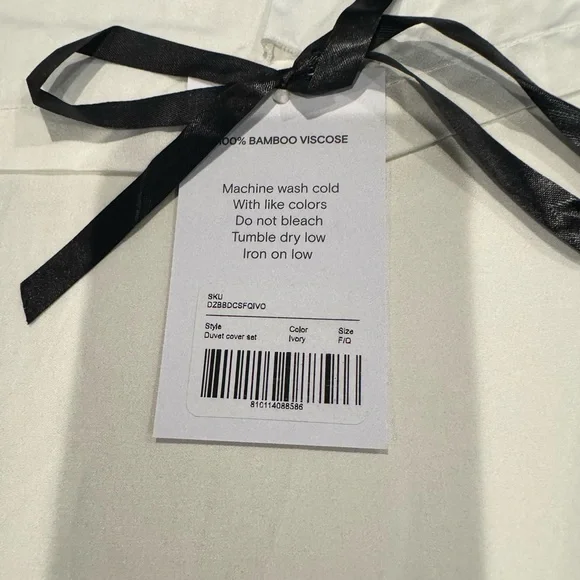 DŌZ Bamboo Duvet Cover Set - Ivory F/Q - Picture 6 of 8